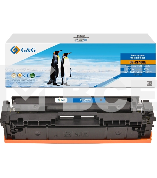 Картридж лазерный G&G GG-CF400A (CF400A) черный (1500 стр.) для HP CLJ M252/252N/252DN/252DW/M277n/M277DW