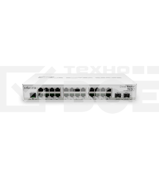 Коммутатор Mikrotik CRS326-24G-2S+IN with 800 MHz CPU, 512MB RAM, 24xGigabit LAN, 2xSFP+ cages, RouterOS L5 or SwitchOS (dual boot), desktop case, PSU