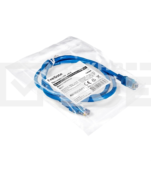 Патч-корд ExeGate UTP-RJ45-RJ45-C6-1M-BL, UTP, cat.6, 1м, синий