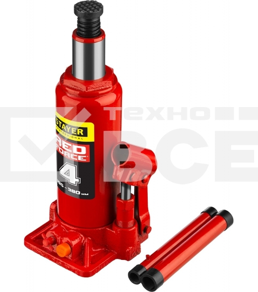 Домкрат STAYER 43160-4_z01гидравлический бутылочный red force 4т 195-380мм