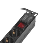 Блок розеток горизонтальный ExeGate ServerPro PDU-19H008 Al-5C135S-C14-SW, 19', 1U, Алюминий, 5 IEC 320 C13, 5 Schuko, С14, выкл. с подсветкой, черный, фото4