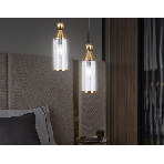 Светильник Ambrella light LH55251 BK/BS/CL черный/латунь/прозрачный E14 max 40W D65*1500, фото 1
