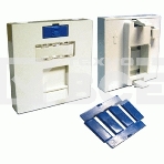 Вставка Lanmaster LAN-SIP-23M-WH 45x45 на 1 кейстоун, со шторкой, белая, фото 1
