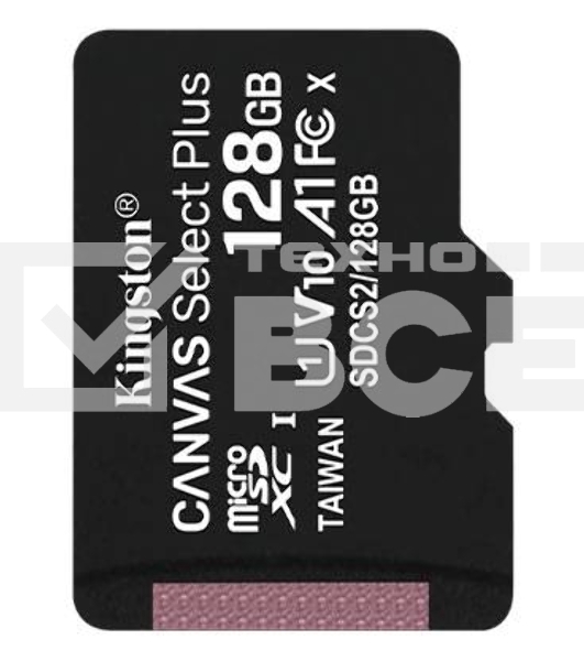 Флеш карта Kingston 128GB micSDXC Canvas Select Plus 100R A1 C10 Single Pack w/o ADP EAN: 740617299076