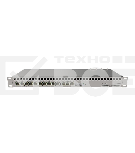 Маршрутизатор MikroTik RouterBOARD 1100Dx4 with Annapurna Alpine AL21400 Cortex A15 CPU (4-cores, 1.4GHz per core), 1GB RAM, 13xGbit LAN, 60GB M.2 drive, RouterOS L6, 1U rackmount case, Dual PSU