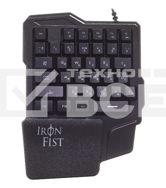 Игровой блок Oklick 701G IRON FIST черный USB for gamer LED (подставка для запястий)