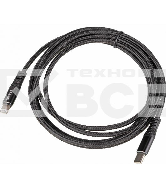 Кабель PD quick charge USB Type-C (m)-Lightning (m) 2м черный