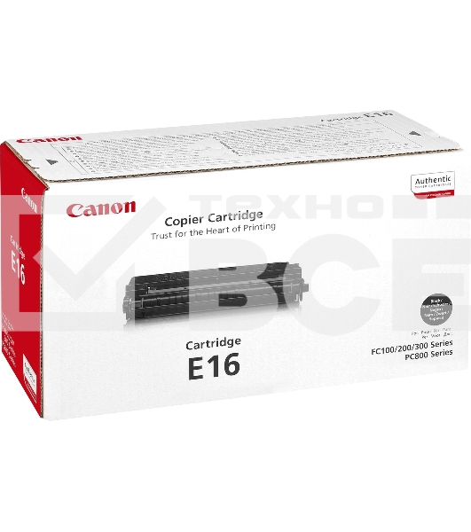 Картридж лазерный Canon Е-16 (1492A003) черный для FC-200/210/220/226/230/310/330/336/530 2000 стр.
