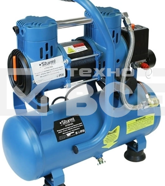 Компрессор воздуш Sturm! AC93210OL.безмасл.бесшумн. 900Вт,10л,2750об/мин,180л/мин,8бар