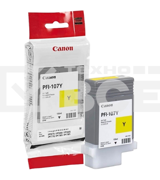 Картридж струйный Canon PFI-107Y (6708B001) желтый (130 мл) для Canon iP F680/685/780/785
