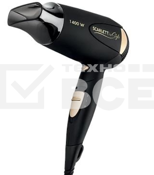 Фен Scarlett SC-HD70IT10 черный/золотистый 1400Вт