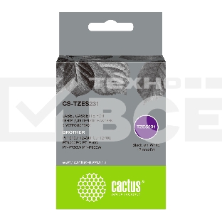 Картридж ленточный Cactus CS-TZES231 черный шрифт, белый фон (12 мм, 8 м) для Brother 1010/1280/1280VP/2700VP