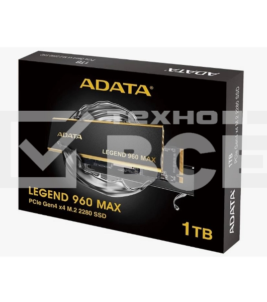 Накопитель SSD ADATA LEGEND 960 MAX, 1Tb, PCIe 4.0 x4, M.2 2280, NVMe, R/W 7400/6000, с радиатором