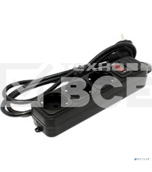 Сетевой фильтр ExeGate EX221176RUS SP-3-1.8B (3 розетки, 1.8м, евровилка, черный)