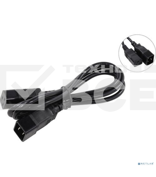 Кабель питания (UPS) ExeGate Power EC20-1,8P (С19->С20) VDE-250V-3*1.5-СU, 16А, черный, 1.8м
