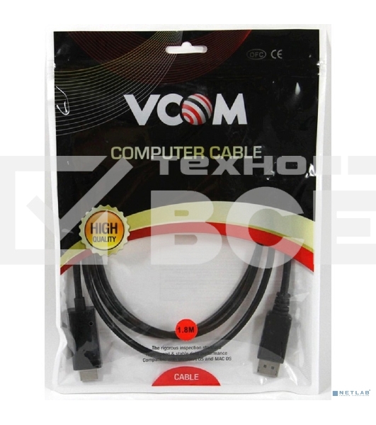 Переходник VCOM CG494-B Кабель-переходник DisplayPort M-> HDMI M 1.8m
