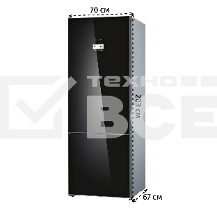 Холодильник Bosch KGN49LB30U черный двухкамерный 330/105л морозилка снизу, No Frost