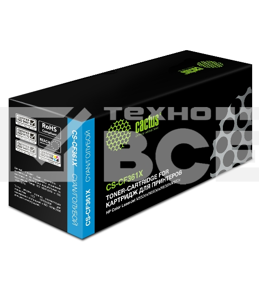 Картридж лазерный Cactus CS-CF361X голубой (9500 стр.) для HP CLJ M552dn/M553dn