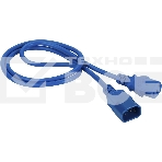 Кабель Lanmaster LAN-PP13/14-0.5-BL C13-С14 проводник.:3x0.75мм2 0.5м 220В 10А (упак.:1шт) синий, фото 1