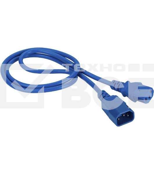 Кабель Lanmaster LAN-PP13/14-0.5-BL C13-С14 проводник.:3x0.75мм2 0.5м 220В 10А (упак.:1шт) синий