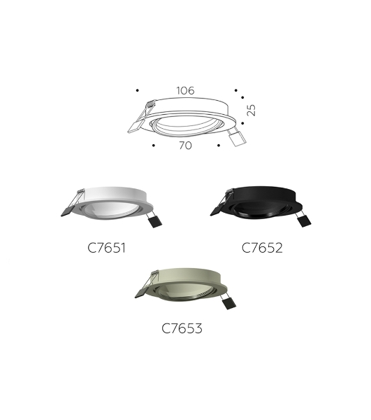 Корпус светильника C7653 SGR серый песок D106*H25mm MR16 GU5.3