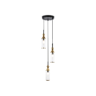 Светильник Ambrella light LH55252/3 BK/BS/CL черный/латунь/прозрачный E14*3 max 40W D230*1200
