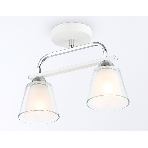 Светильник Ambrella light TR303229/2 WH/CH/CL/FR белый/хром/прозрачный/белый матовый E27*2 max 60W 340*120*250, фото 1