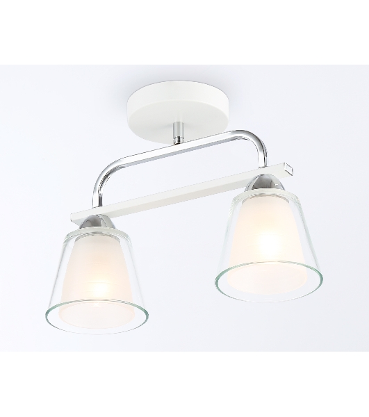 Светильник Ambrella light TR303229/2 WH/CH/CL/FR белый/хром/прозрачный/белый матовый E27*2 max 60W 340*120*250