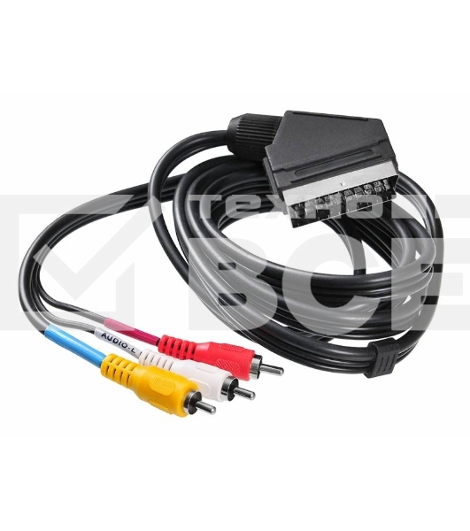 Кабель соединительный аудио-видео Buro SCART (m)/3хRCA (m) 2м. черный (BSC005-2)