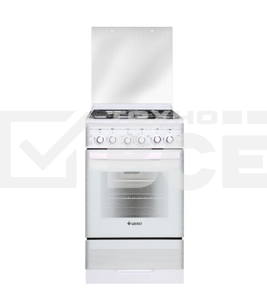 Плита газовая Gefest ПГ 5300-02 0040 белый, конфорок 4 шт, духовка 52 л, 50 см x 85 см x 58.5 см