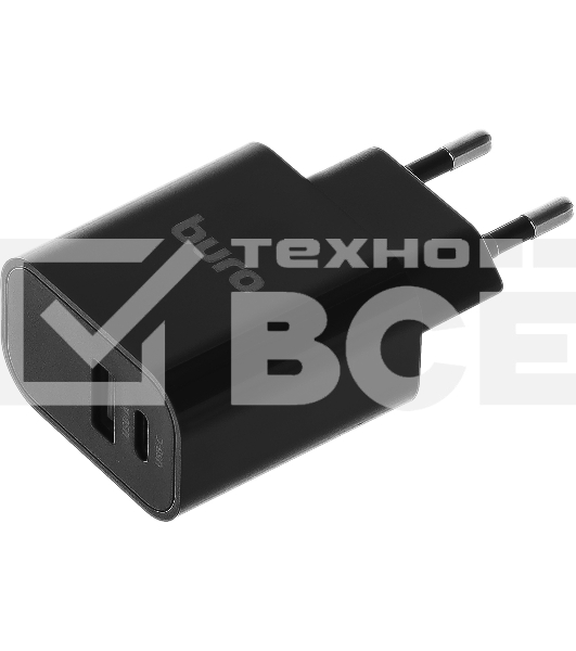 Сетевое зарядное устройство Buro BUWD1 3A PD+QC черный