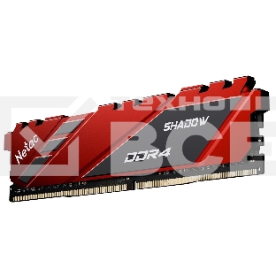 Оперативная память NETAC Shadow, DDR4, 8GB (1x8GB), 3600MHz, CL18, с радиаторами, красный