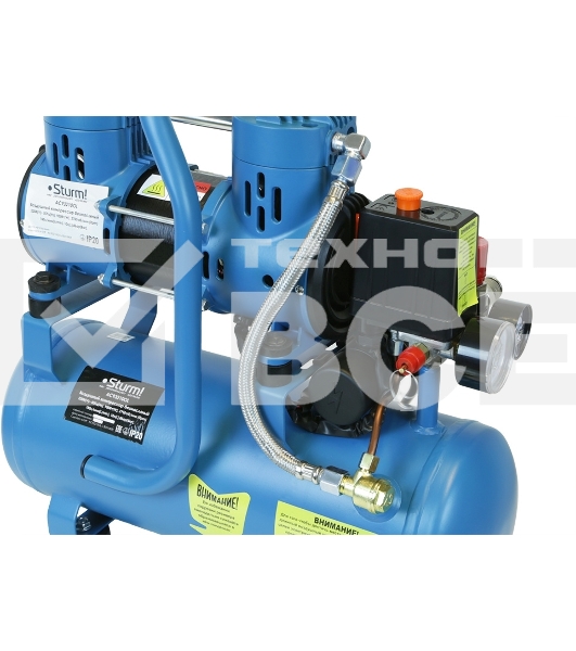 Компрессор воздуш Sturm! AC93210OL.безмасл.бесшумн. 900Вт,10л,2750об/мин,180л/мин,8бар