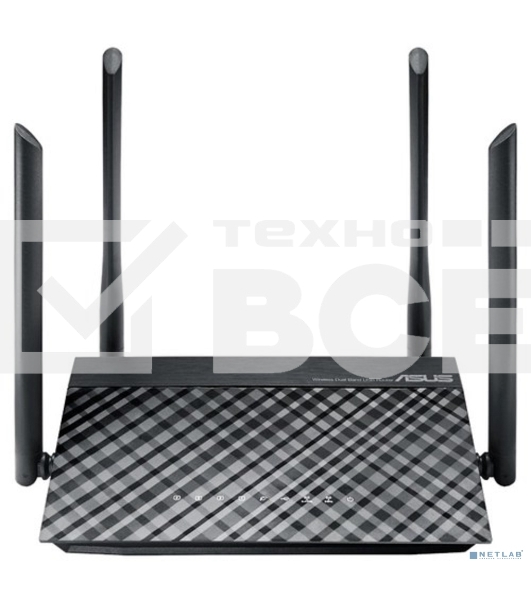 Маршрутизатор беспроводной Asus RT-AC1200 10/100BASE-TX черный (Dual Band)