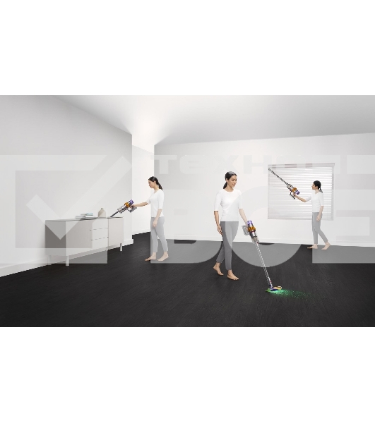 Пылесос вертикальный Dyson V15 Detect Absolute SV47 (447033-01) серебристый, питание от аккумулятора, 240 Вт, уборка сухая, пылесборник 0.76 л, работа от АКБ max - 60 мин