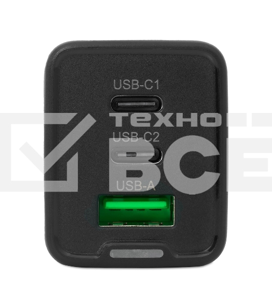 Зарядное устройство NERPA PD333CBX 65W GaN PD+QC3.0, 2xUSB-C, 1xUSB-A, USB-C - USB-C 100W cable 1.5m черный, EU plug, BOX
