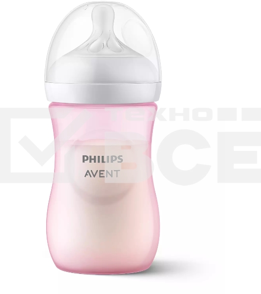 Бутылочка для кормления 250 мл, 1 шт, серия NATURAL Response, пластик, PINK