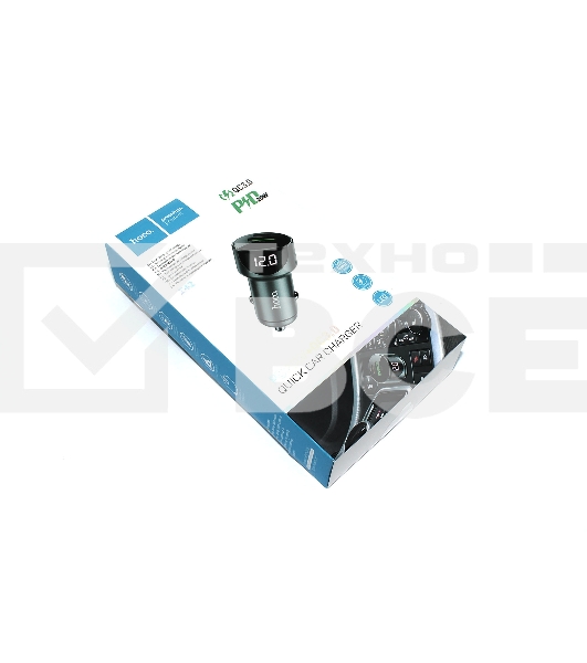Автомобильная зарядка (от прикуривателя) HOCO Z42, PD20, QC3.0, один порт USB, один порт Type-C, серый