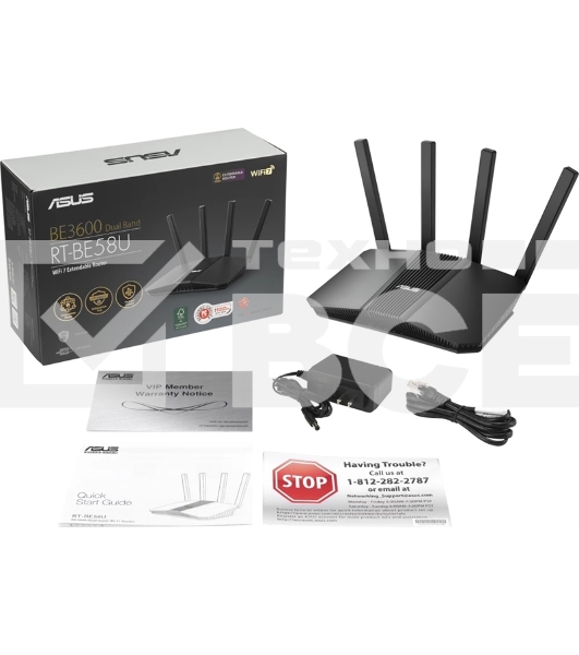 Роутер беспроводной Asus RT-BE58U BE3600 100/1000/2500BASE-T черный