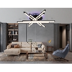 Потолочный светодиодный светильник Ambrella light FL6272 BK черный 76W 3000K-6400K+RGB 700*615*135 (ПДУ ИК), фото10