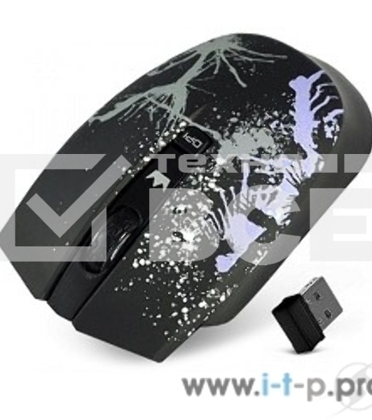 Мышь беспроводная Crown CMM-930W черный, 1600 dpi, радиоканал, USB, кнопки - 4