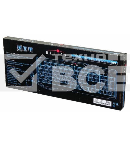 Клавиатура Oklick 170M черный USB