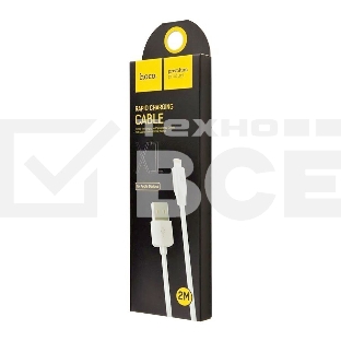 Кабель USB 2.0 hoco X1, AM/Lightning, белый, 2м