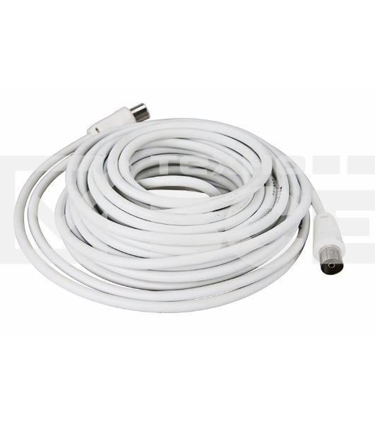 Шнур ТВ гнездо - ТВ штекер, длина 15 метров, белый Rexant