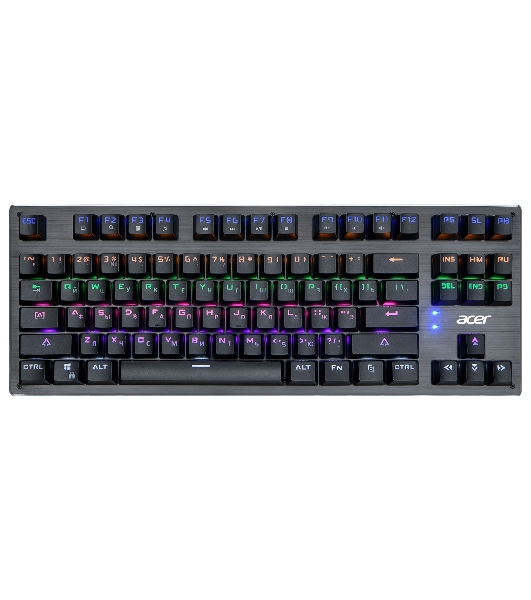 Клавиатура проводная Acer OKW126 механическая черный USB for gamer LED