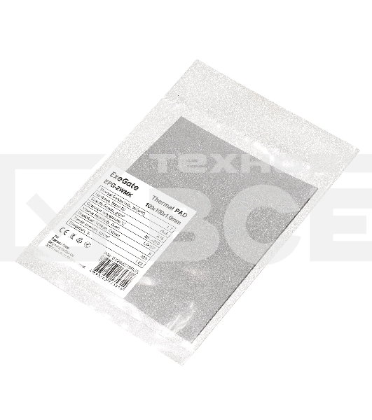 Термопрокладка ExeGate EPG-2WMK (100x100x1.0 mm, 1,7 Вт/ (м•К))