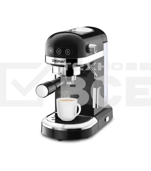 Кофеварка рожковая Zelmer EXPRESSO ZCM7295 черный, исп. кофе - молотый/чалды, 1.4 л, 1350 Вт, 20 Бар.