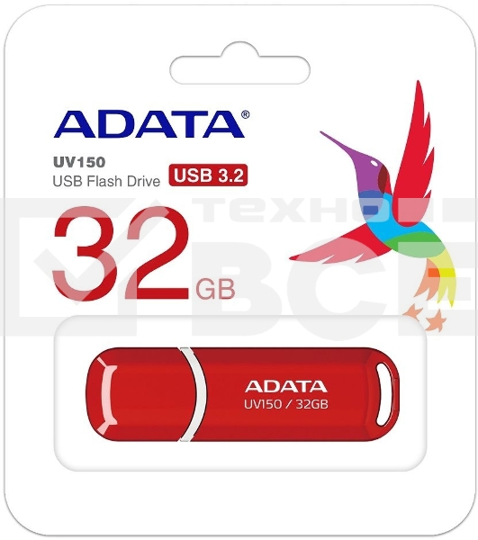 Флэш диск ADATA Flash Drive 32Gb UV150 AUV150-32G-RRD {USB3.0, Red}