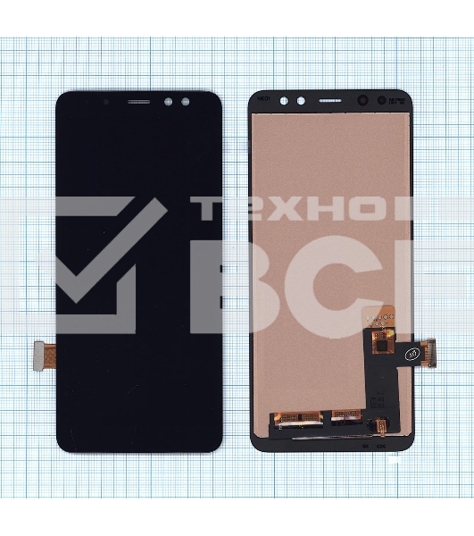 Дисплей для Samsung Galaxy A8 (2018) SM-A530F в сборе с тачскрином (TFT) черный