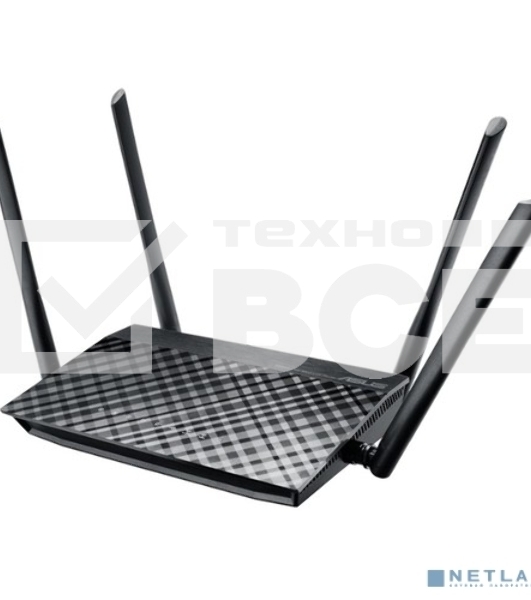 Маршрутизатор беспроводной Asus RT-AC1200 10/100BASE-TX черный (Dual Band)